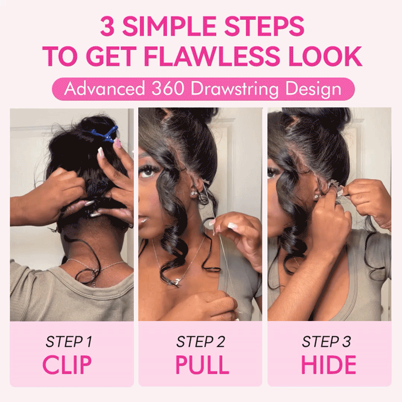 Perruques Lace Frontal HD 360° en cheveux humains Yaki lisses/frisés pour femmes, Sterly Hair