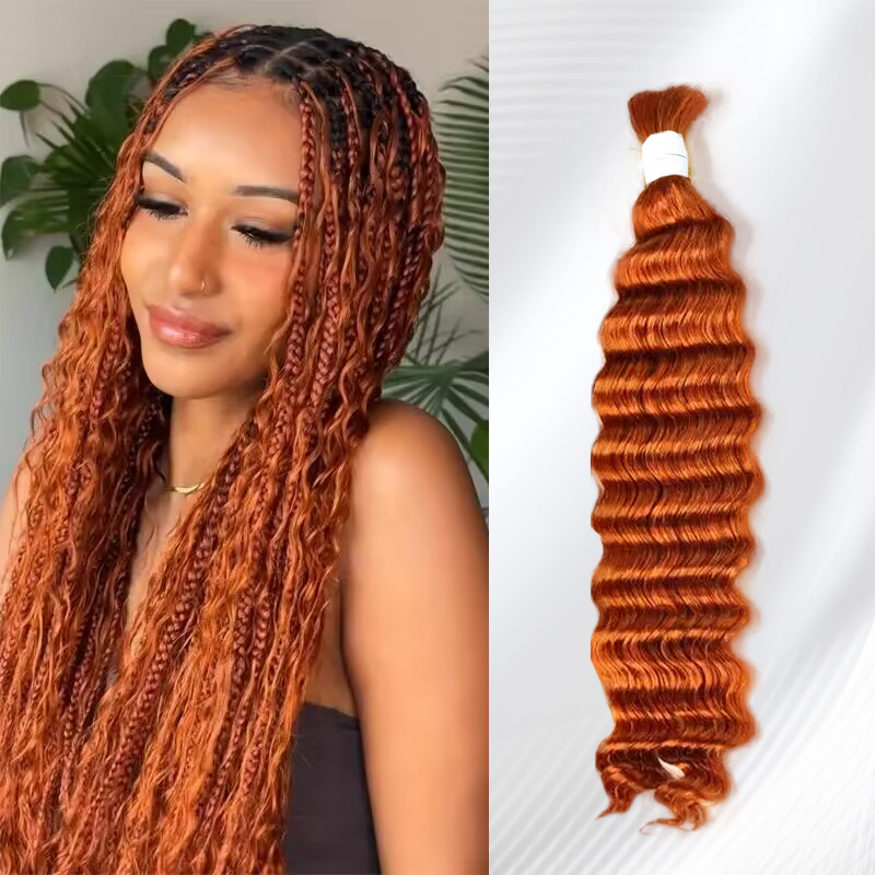 Deep Wave Bulk Human Hair For Braiding No Weft 100% Human Hair Extensions Micro Braiding Hair 100g/Bundle