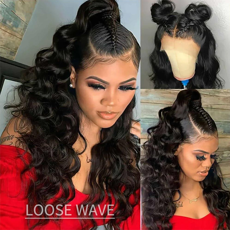 16-34inch 360 Lace Frontal Wig Super Natural Human Hair Wigs 180% Density