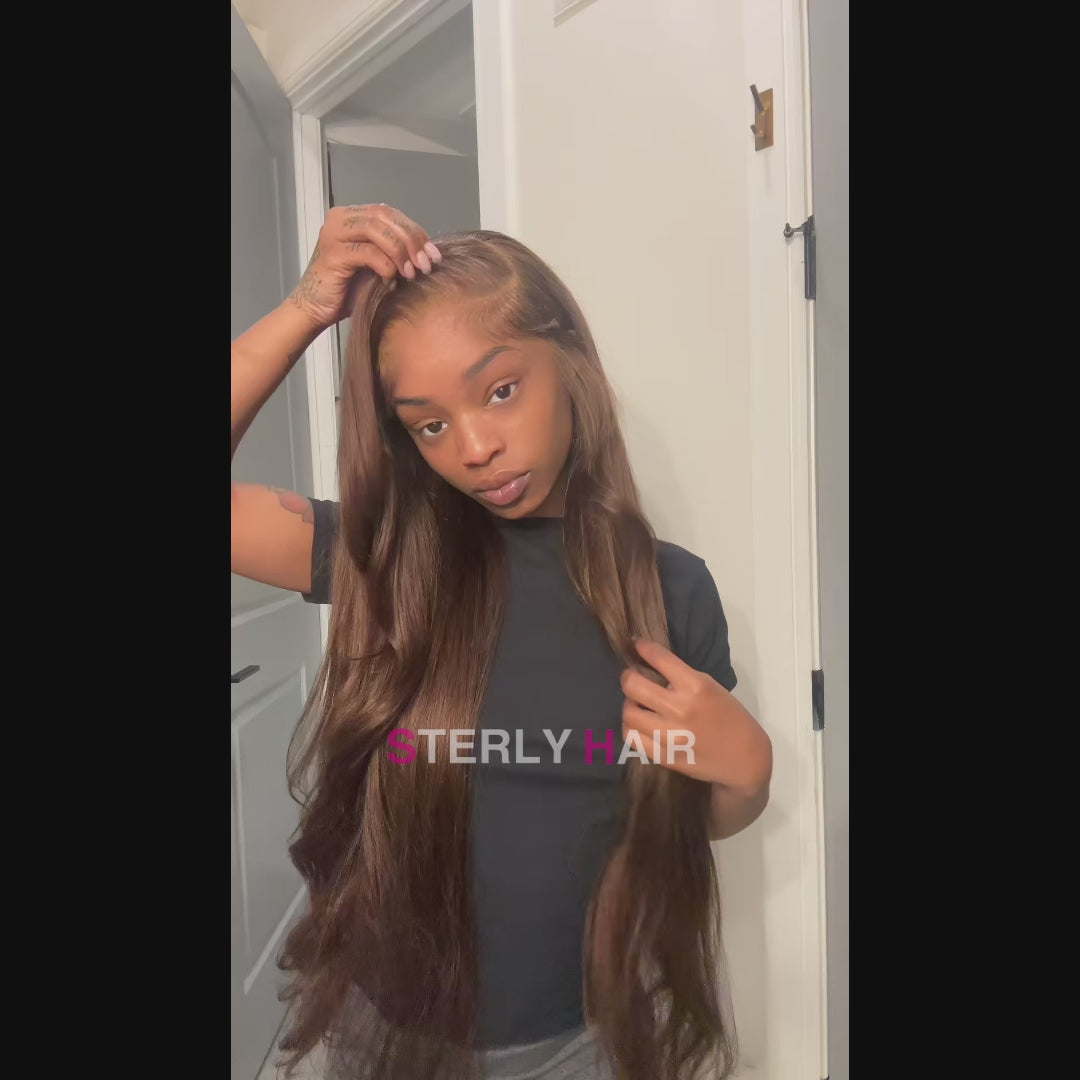 Affordable #2 Dark Brown Body Wave 13x6 Full Lace Frontal Human Hair Wigs
