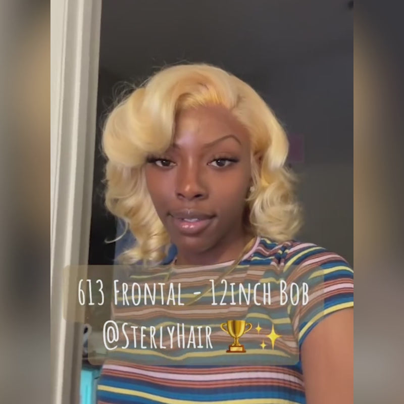 #613 Blonde Straight Bob Wig 13x6 HD Lace Human Hair Wigs