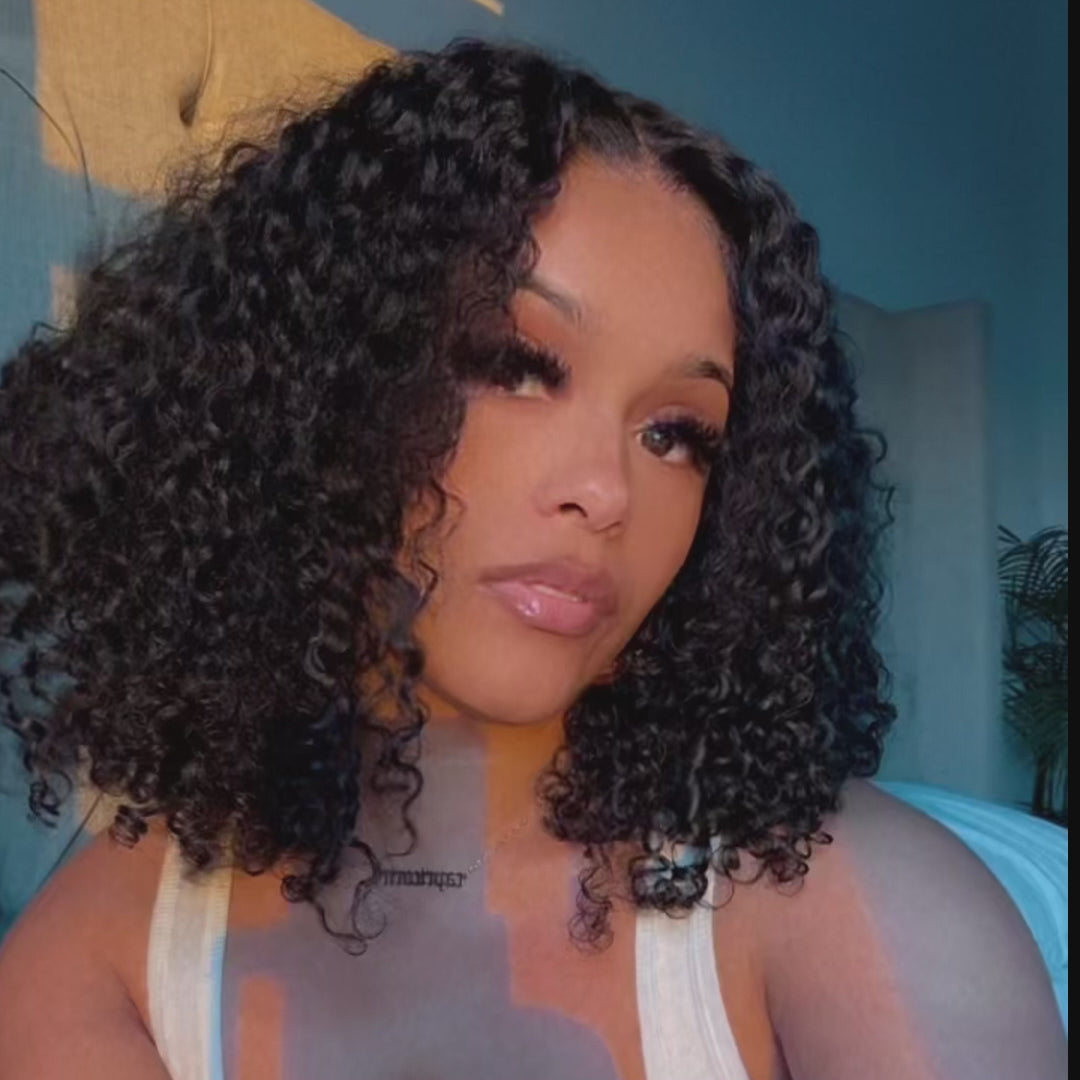Perruque de cheveux humains bouclés super épais à double tirage, haute densité 250 %, 13 × 6