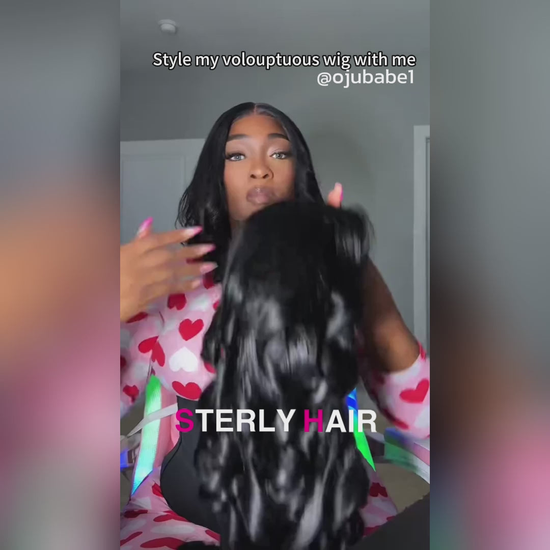 #1 Jet Black 13×6 Lace Loose Body Wave Wig Human Hair Sterly Hair