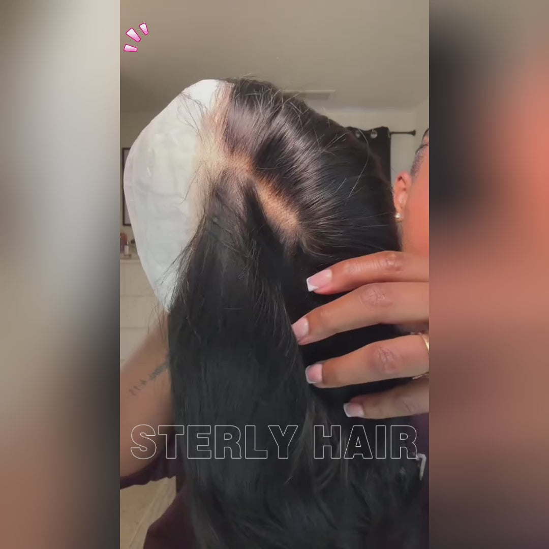 #1 Jet Black 13×6 Lace Loose Body Wave Wig Human Hair Sterly Hair