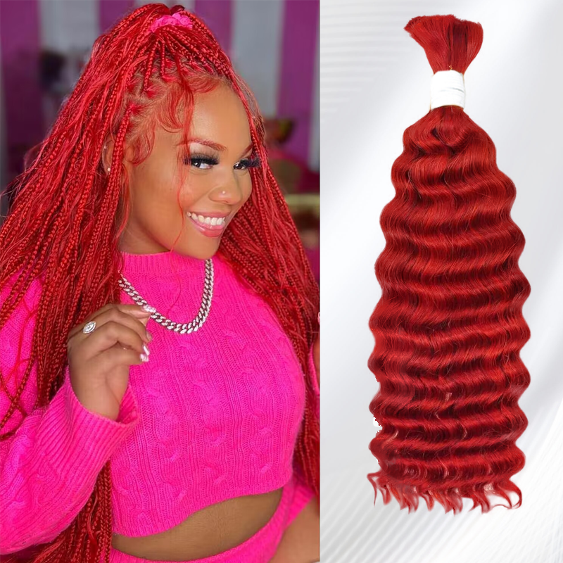 Deep Wave Bulk Human Hair For Braiding No Weft 100% Human Hair Extensions Micro Braiding Hair 100g/Bundle