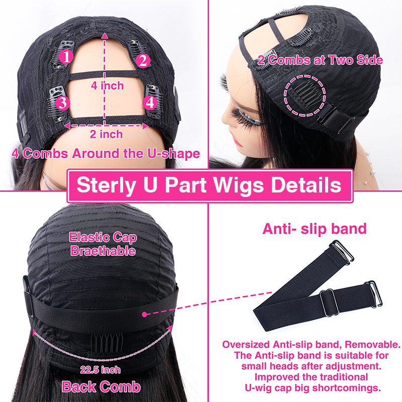 𝐍𝐄𝐖 ✅T1B/99J Ombre Burgundy V/U Part Wig Human Hair No Leave Out Curly Human Hair Wigs