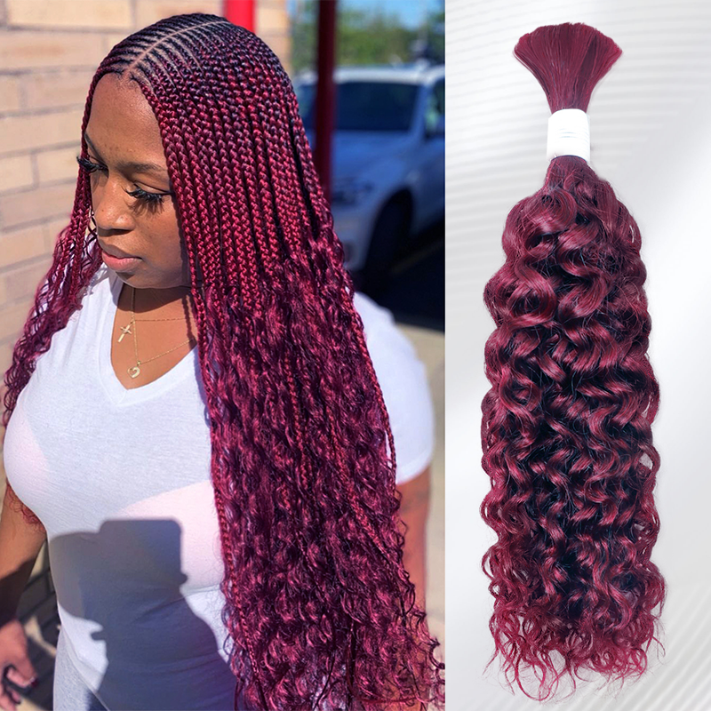 Sterly Human Braiding Hair Water Wave Bulk Human Hair for Braiding No Weft Hair Extensions for Boho Braids 100g/Bundle