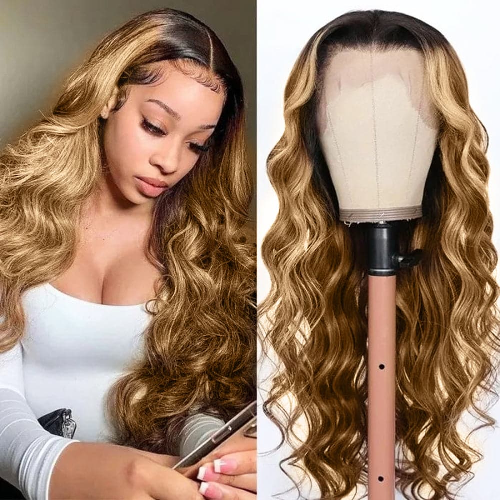 Sterly T1B/27 Body Wave Wig 13x4 /13×6 Ombre Lace Front Human Hair Wig
