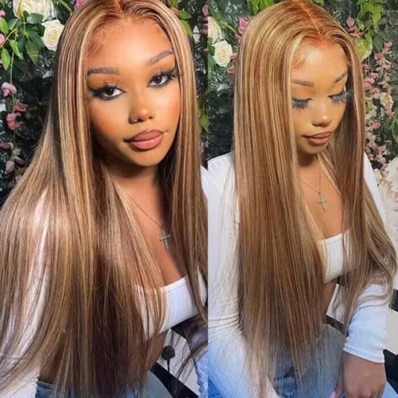 Sterly P4/27 Highlight Wig Straight Hair Lace Front Human Hair Wig
