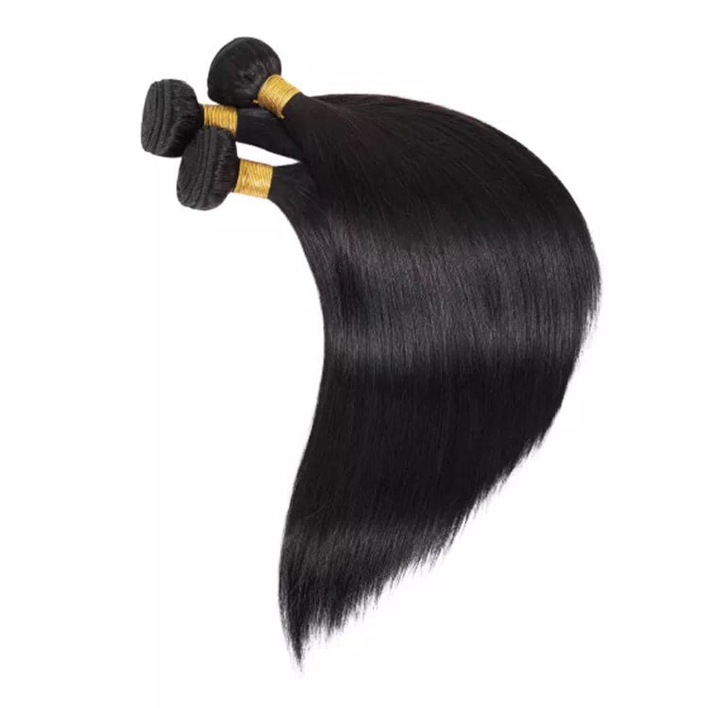 Sterly Straight Human Hair Weave Human 6 Bundles With Two 4×4 Lace Closure