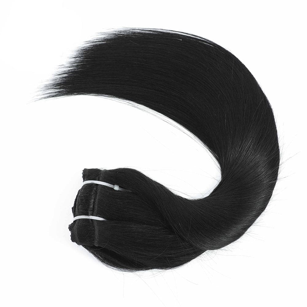 Sterly #1 Jet Black Straight Clip-in Human Hair 8 Pices With 18 Clips 120g