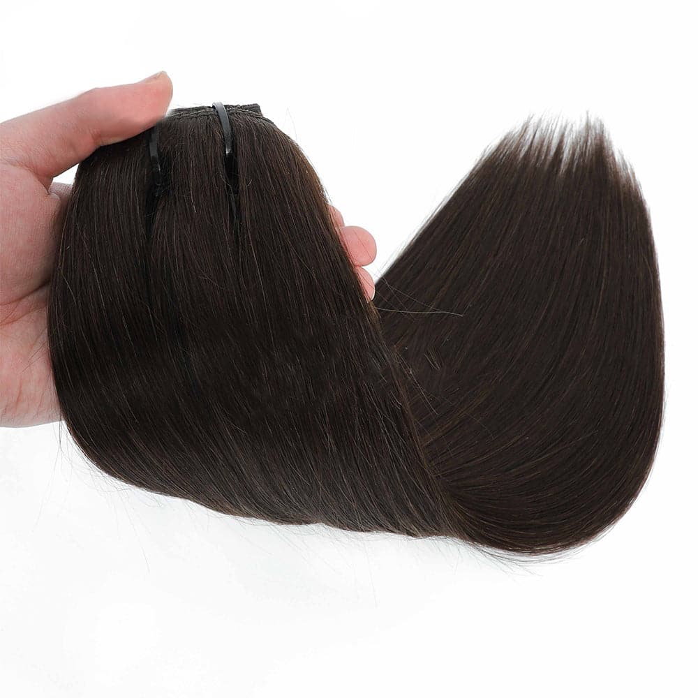Sterly #2 Dark Brown Straight Clip-in Human Hair 8 Pices With 18 Clips 120g