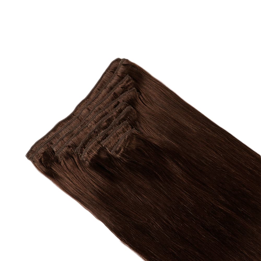 Sterly #2 Dark Brown Straight Clip-in Human Hair 8 Pices With 18 Clips 120g
