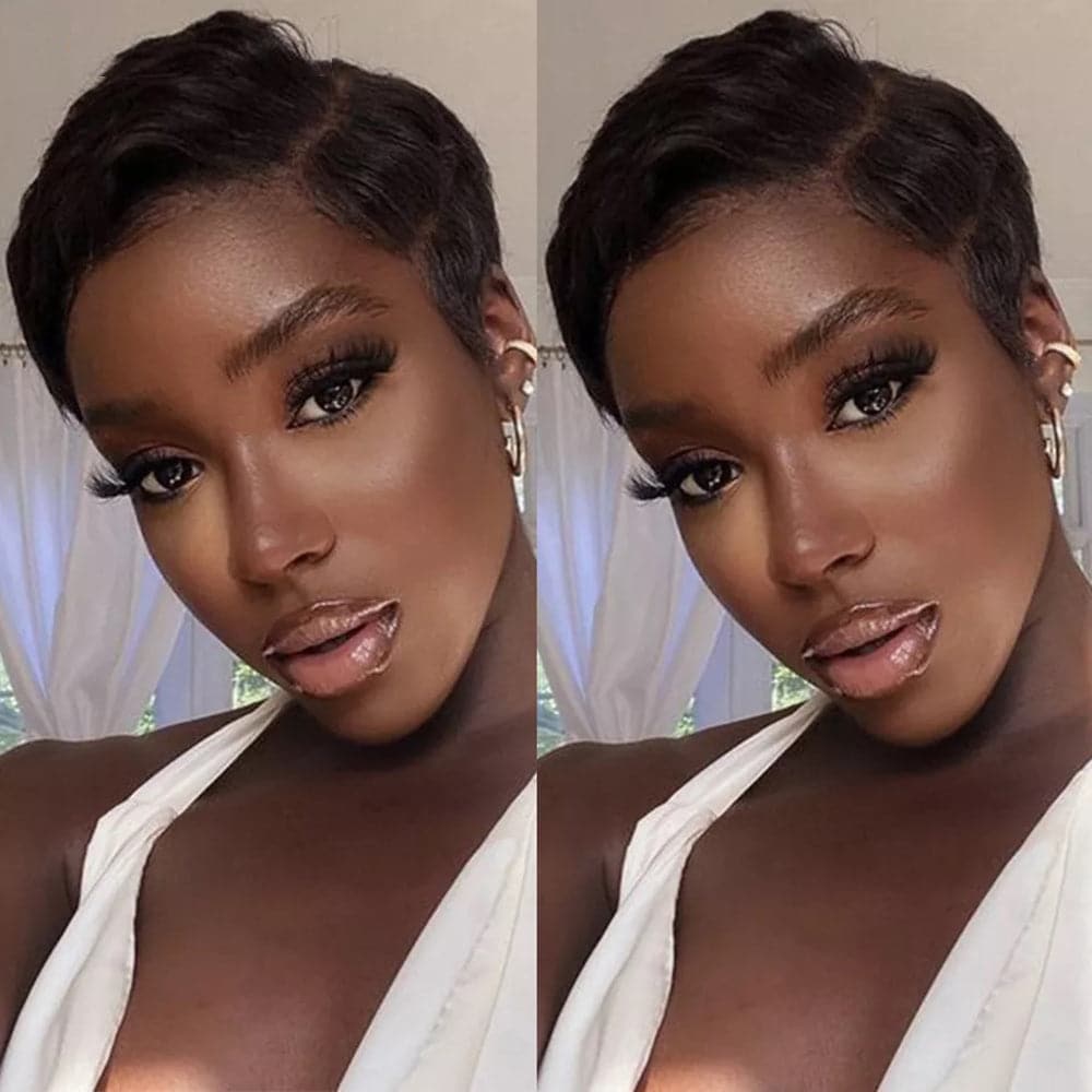 Sterly Short Pixie Cut Glueless Straight Wig Lace Front Human Hair Wigs