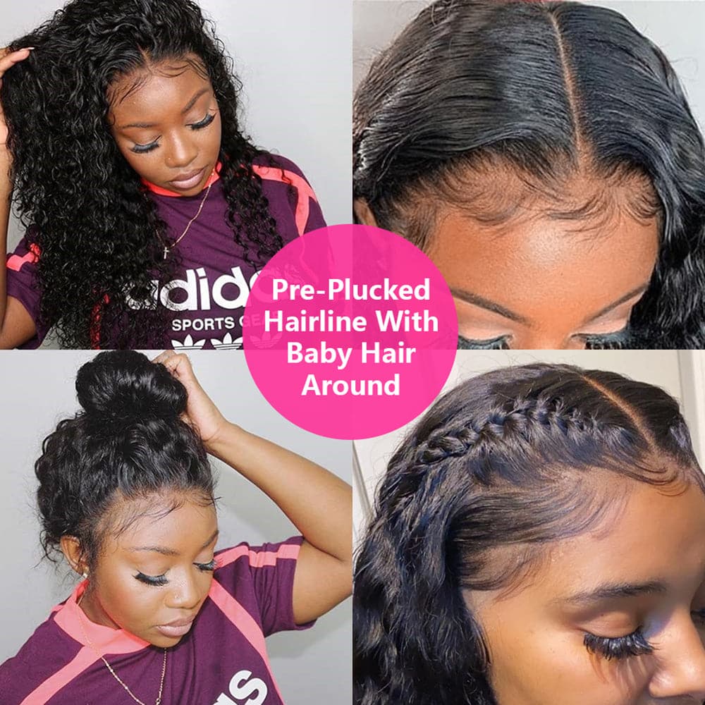 Water Wave Full Lace Human Hair Wig Sterly 100% Human Hair Wigs 180% Density