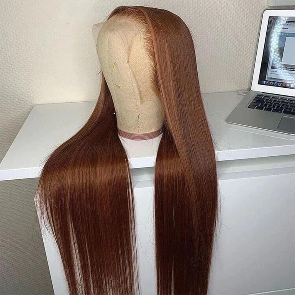 #4 Chocolate Brown Hair Wig Sterly Dark Brown Straight Lace Front Wigs Human Hair
