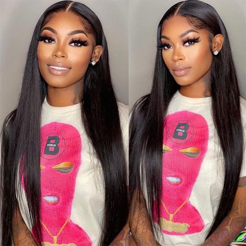 Sterly Ready To Go Glueless Wigs Straight 7×5/13×6 Transparent Lace Human Hair Wigs