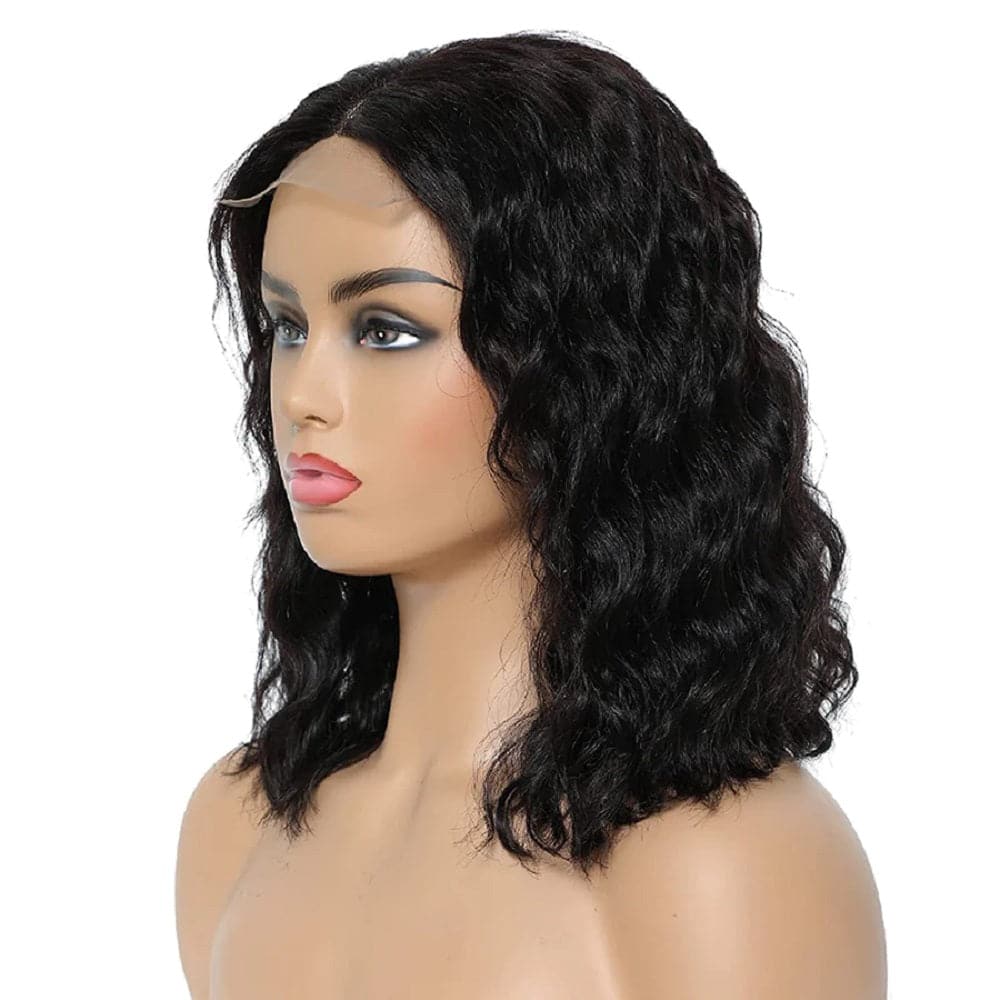 Perruque Lace Front Wig Sterly HD Transparente 13x4 Courte Ondulée Profonde Bob Pour Femmes Noires