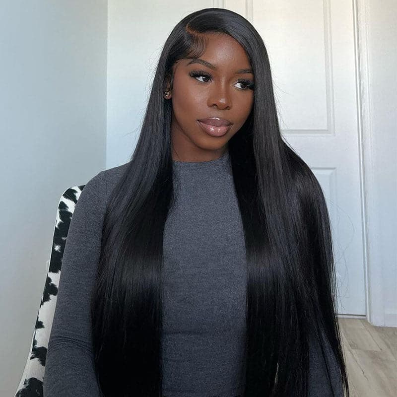 Sterly Ready To Go Glueless Wigs Straight 7×5/13×6 Transparent Lace Human Hair Wigs