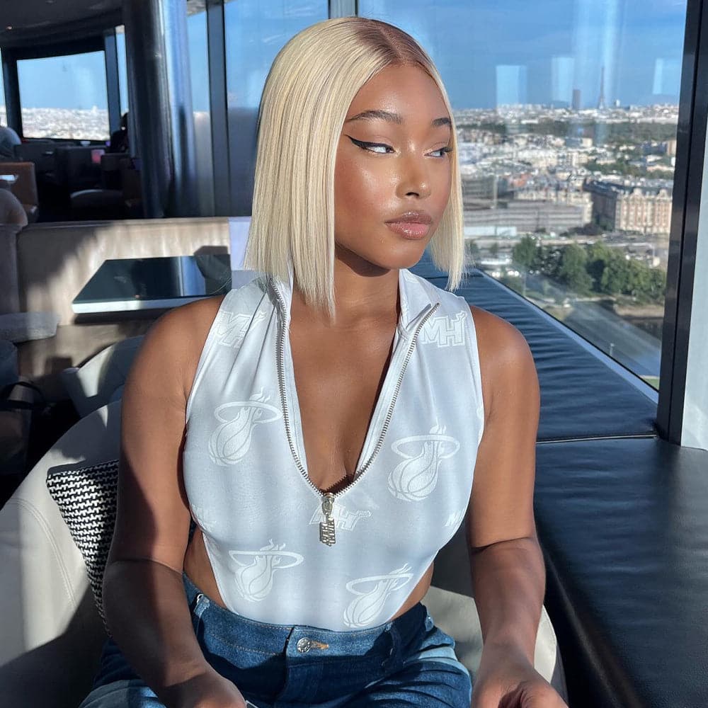 Sterly Hair T4/613 Colored Bob Wig Straight 4x4 13x4 Human Hair Wigs