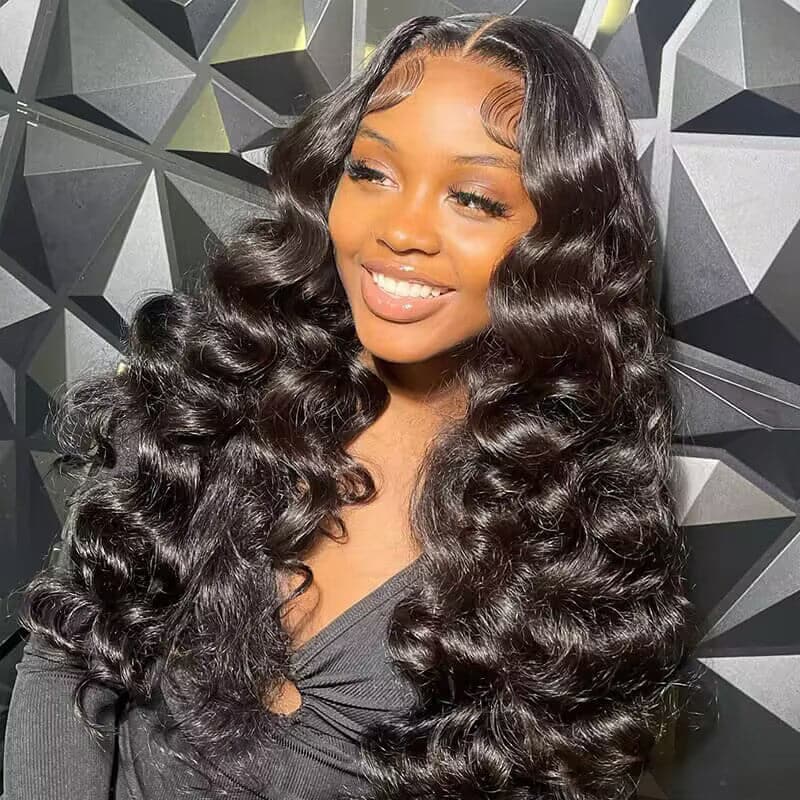Perruques en cheveux humains ondulés 13×4 HD transparentes avec dentelle frontale Sterly Hair