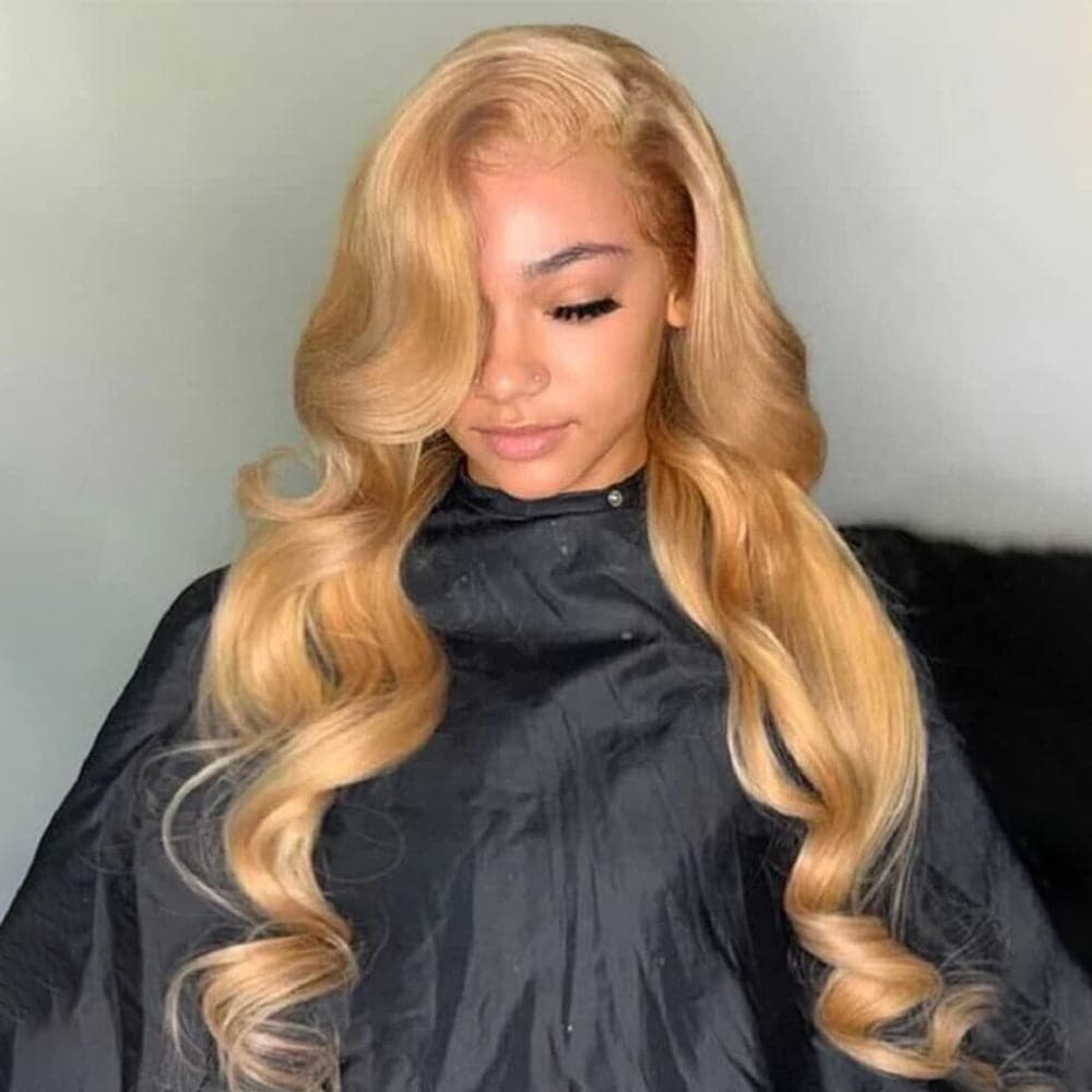 Sterly #27 Light Brown Body Wave Human Hair Lace Wigs For Black Women