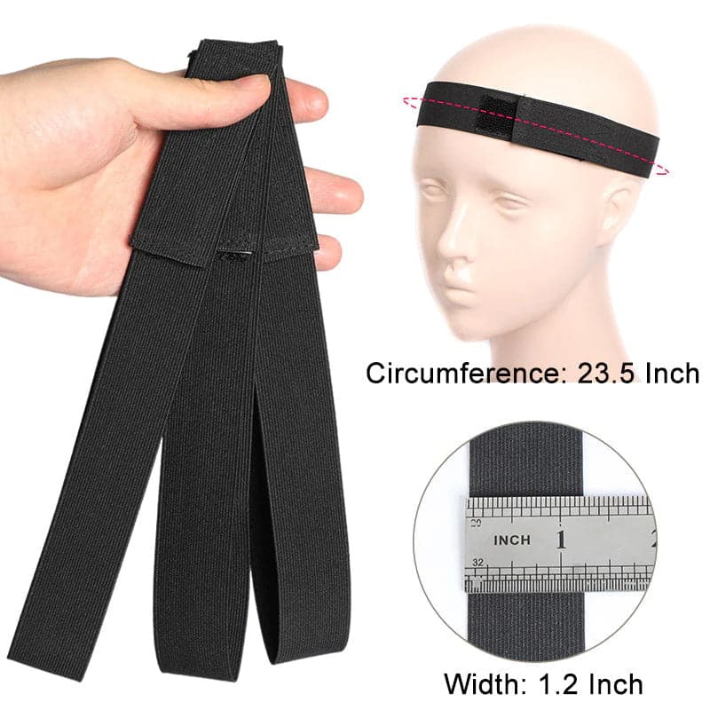 Sterly Exclusive Customize Elastic Headband With Adjust Band For Closure Frontal Wigs Lay Down(1 piece)