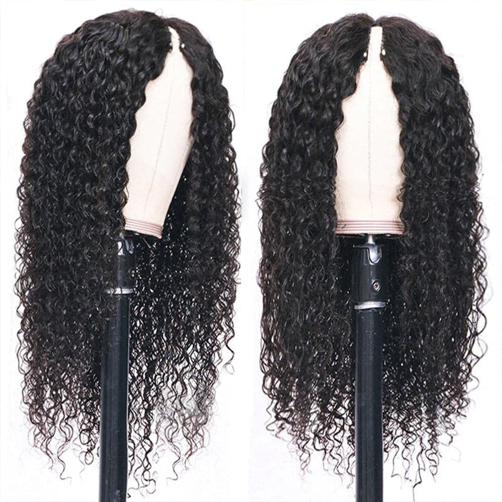 Sterly 22-32inch Glueless V Part Curly Wave Hair Wigs No Glue No Leave Out