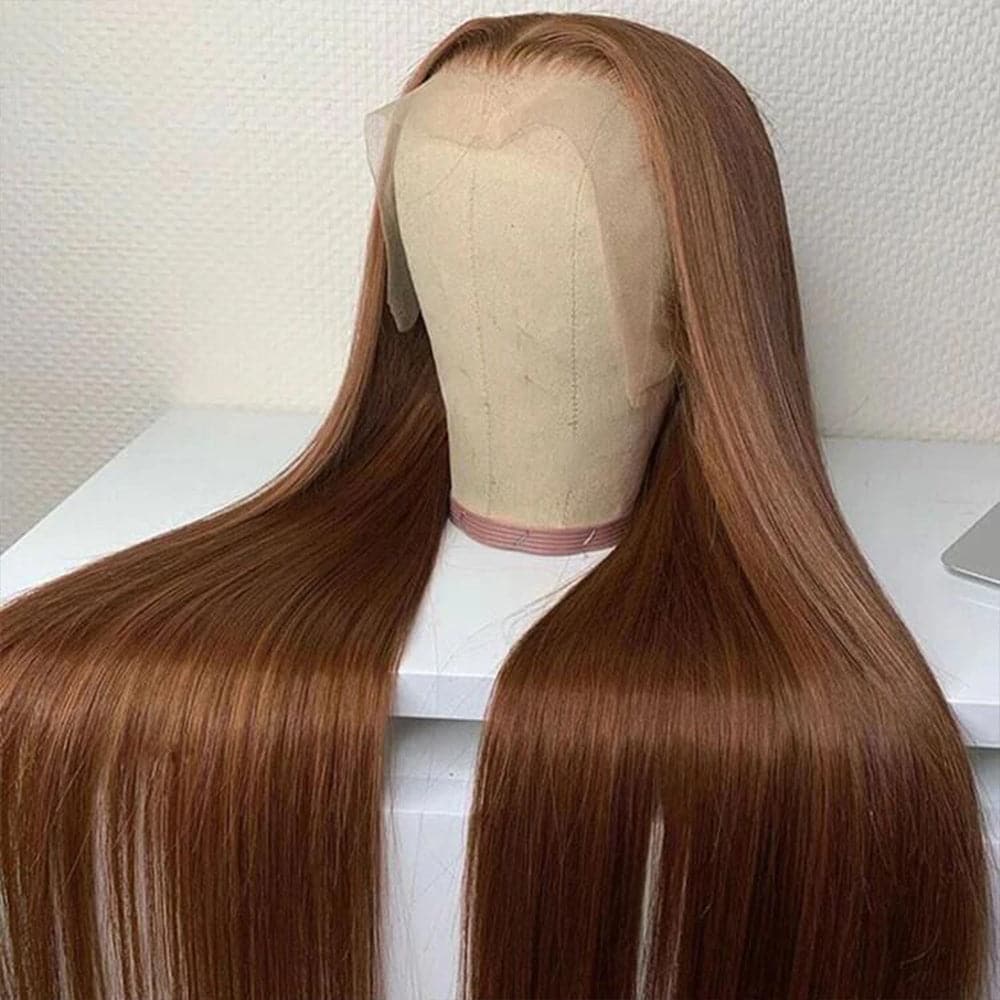 #4 Chocolate Brown Hair Wig Sterly Dark Brown Straight Lace Front Wigs Human Hair