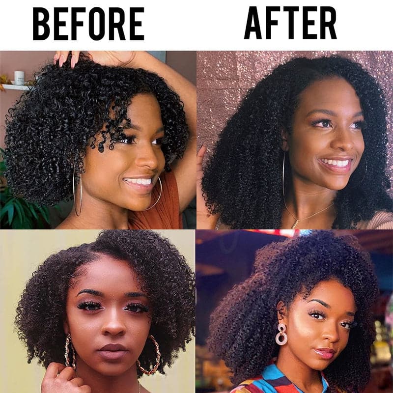 3c/4a | Clip-in Hair Curly Human Hair Extensions 8pcs Per Set with 18Clips Sterly Hair