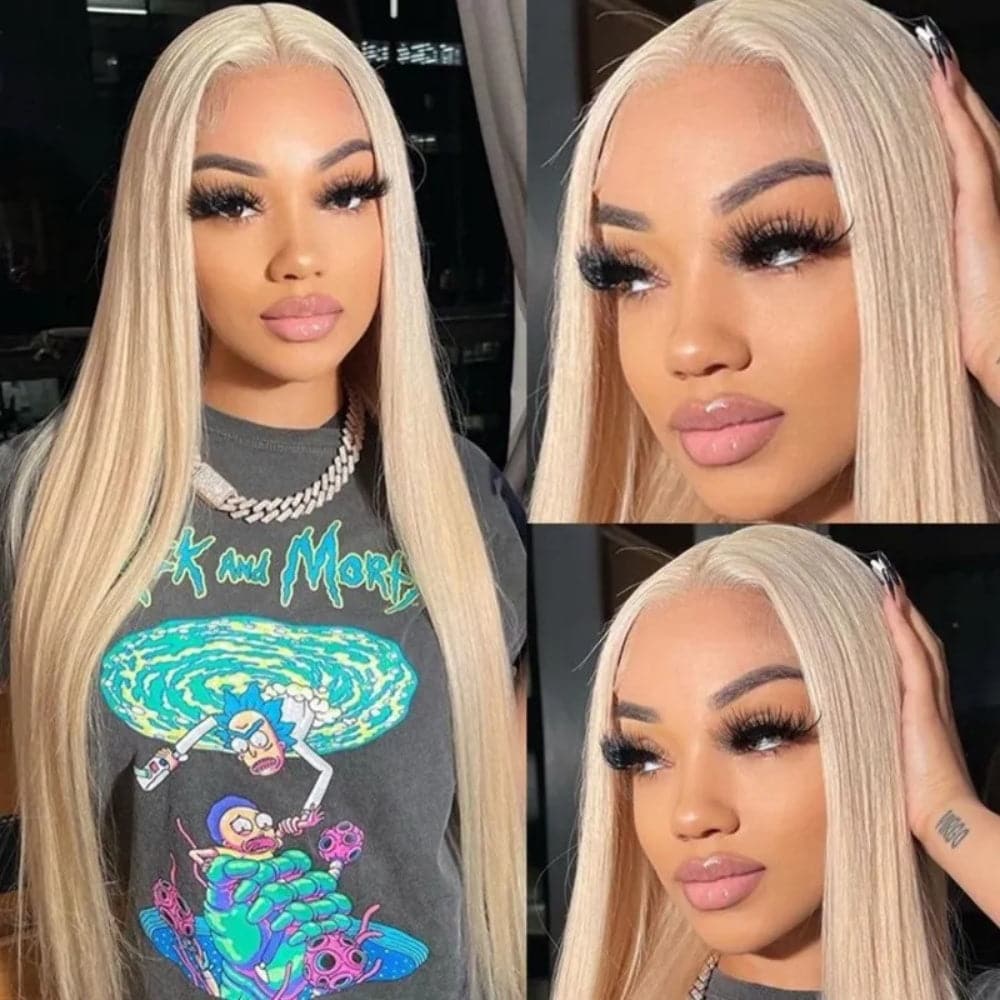 Perruques de cheveux humains ondulées longues blondes 13x6 Sterly #613, ondulées profondes et lisses