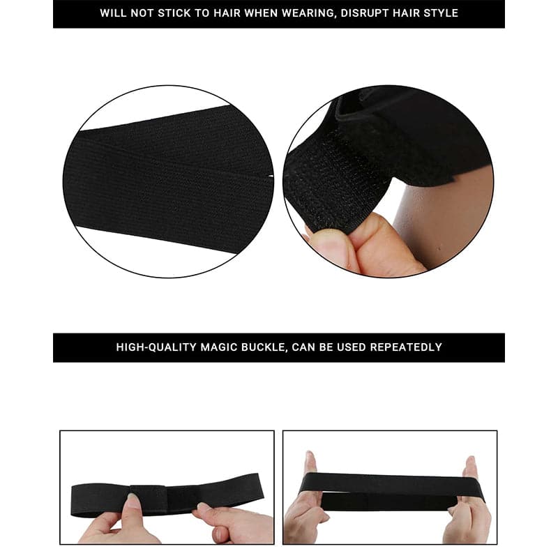 Sterly Exclusive Customize Elastic Headband With Adjust Band For Closure Frontal Wigs Lay Down(1 piece)