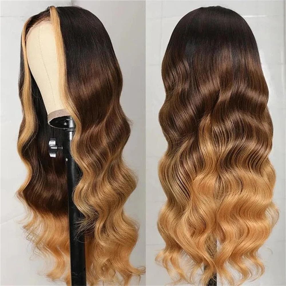 Sterly Hair T1B/4/27 Highlights Brown Ombre Wigs Highlight Body Wave Wigs