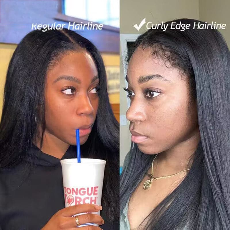 Type 4C Edges Wig | Real HD Lace Kinky Straight 7×6/13×6 Human Hair Wigs With Baby Hair