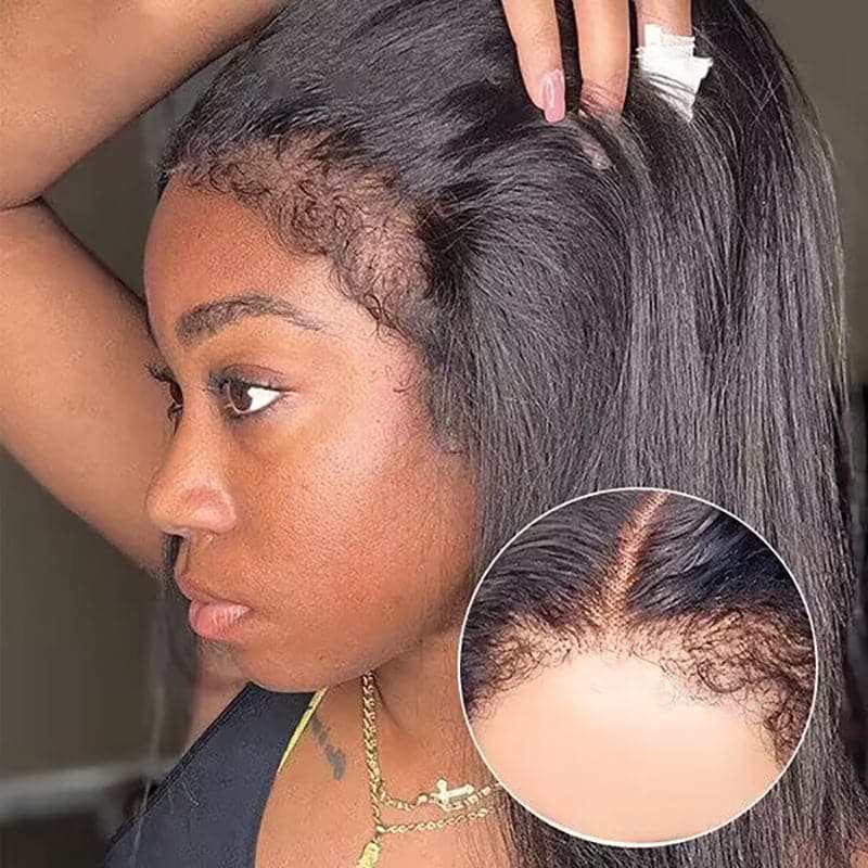 Type 4C Edges Wig | Wear and Go Glueless Straight 7×6/13×6 Human Hair Wigs