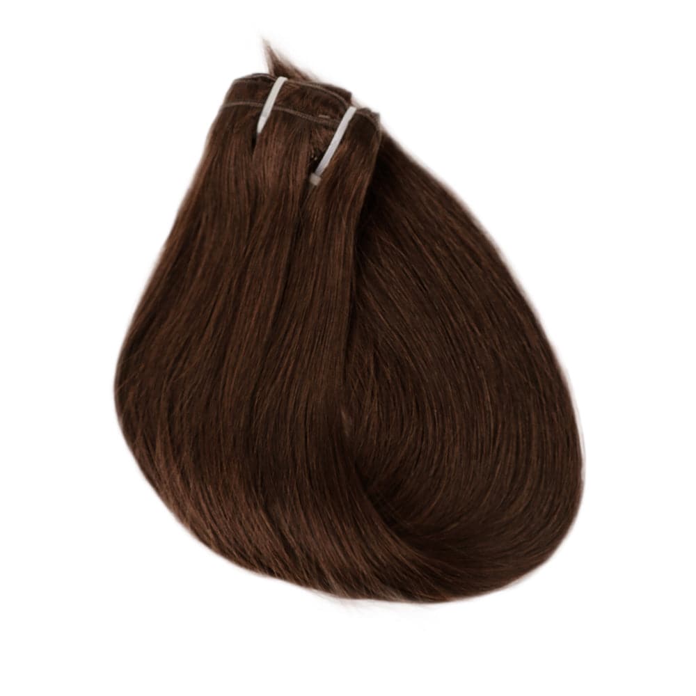 Sterly #2 Dark Brown Straight Clip-in Human Hair 8 Pices With 18 Clips 120g