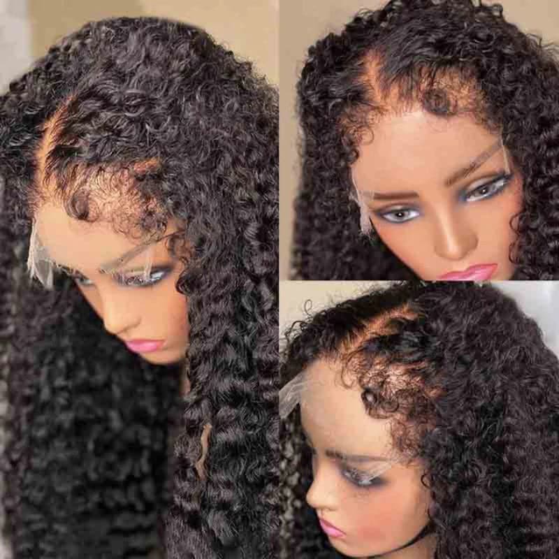 Type 4C Edges Wig | 3c/4a Kinky Curly 5×5/13×6 HD Transparent Lace Human Hair Wigs