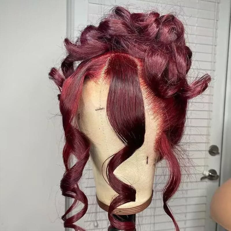 Sterly Affordable #99J Body Wave Wig Burgundy Lace Frontal Human Hair Wig