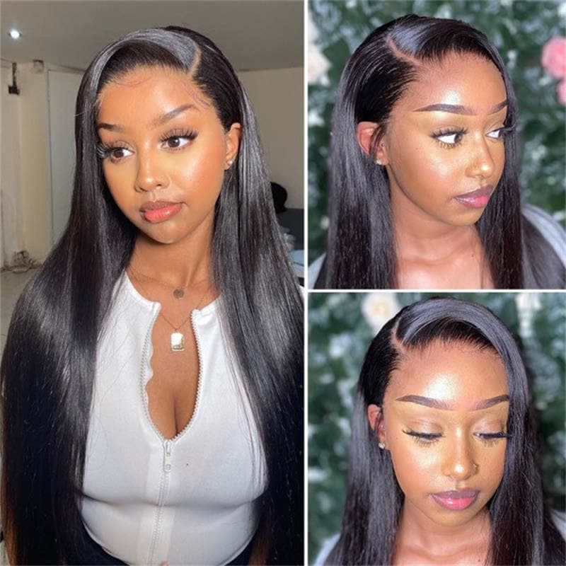 Sterly Ready To Go Glueless Wigs Straight 7×5/13×6 Transparent Lace Human Hair Wigs
