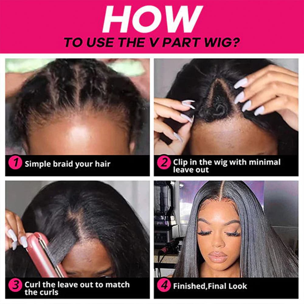Sterly Glueless V Part Straight Hair Wigs