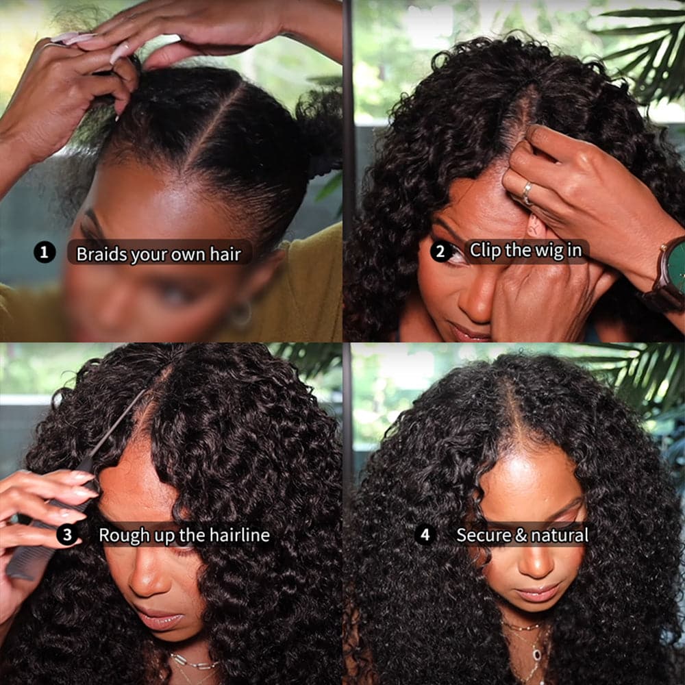 22-32inch Glueless V Part Curly Wave Hair Wigs No Code Needed!