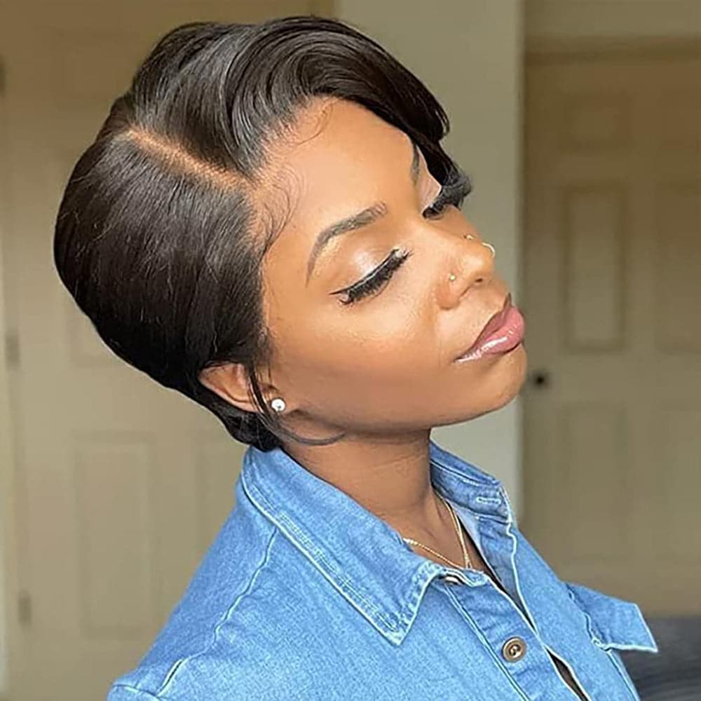 Sterly Short Pixie Cut Glueless Straight Wig Lace Front Human Hair Wigs