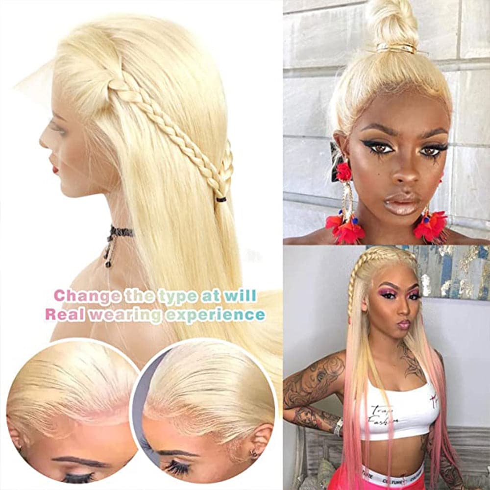 360 Lace Frontal Wigs 613 Honey Blonde Silky Straight Human Hair Wigs For Women Sterly Hair