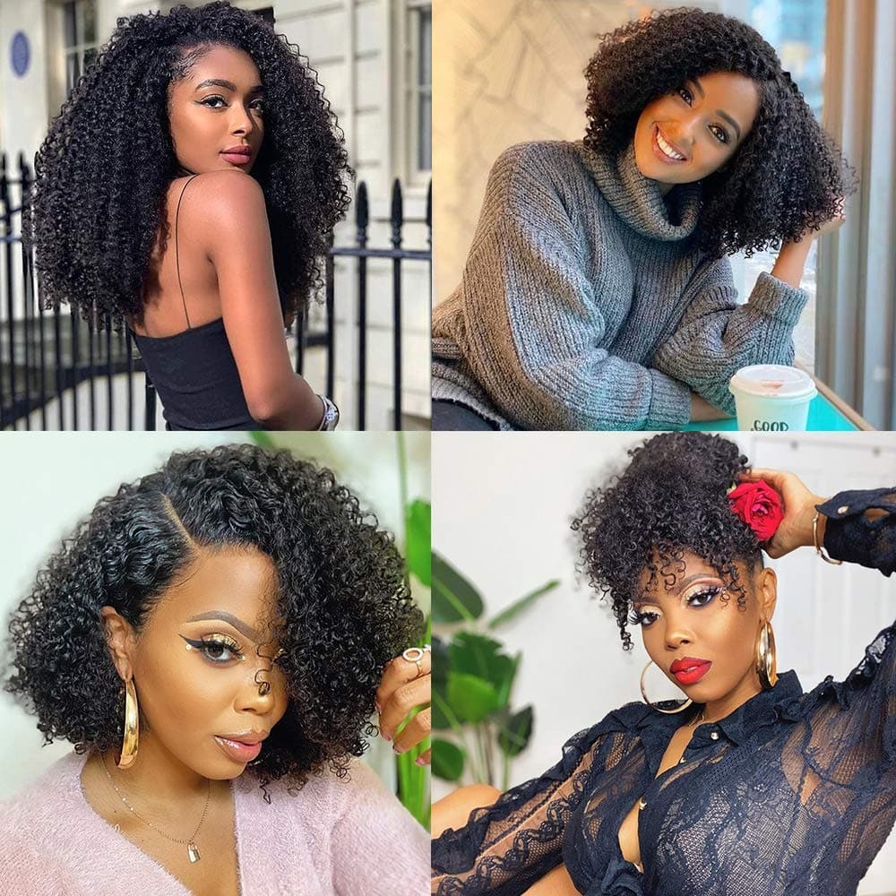 3c/4a | Clip-in Hair Curly Human Hair Extensions 8pcs Per Set with 18Clips Sterly Hair