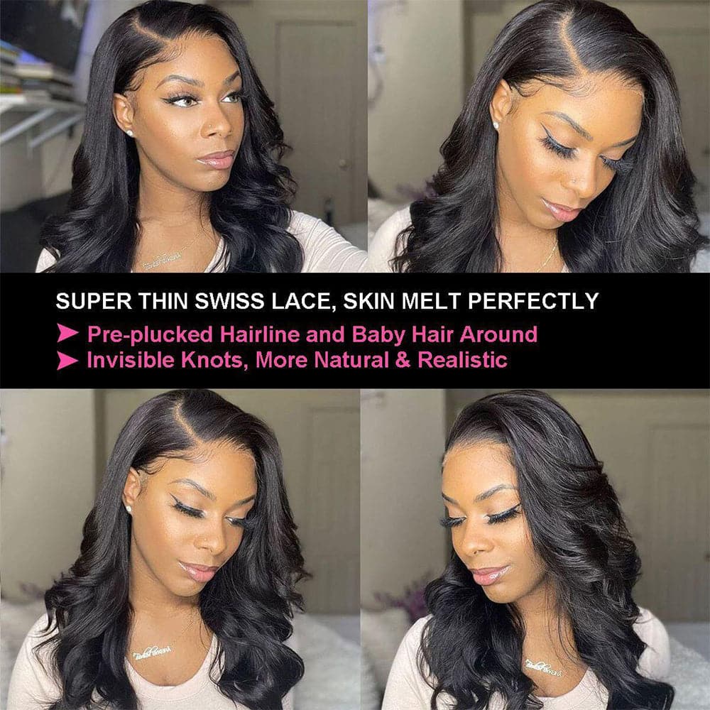 Sterly 13×6 HD Lace Body Wave Lace Front Wigs Glueless 7×6 HD Lace Body Wave Human Hair Wig