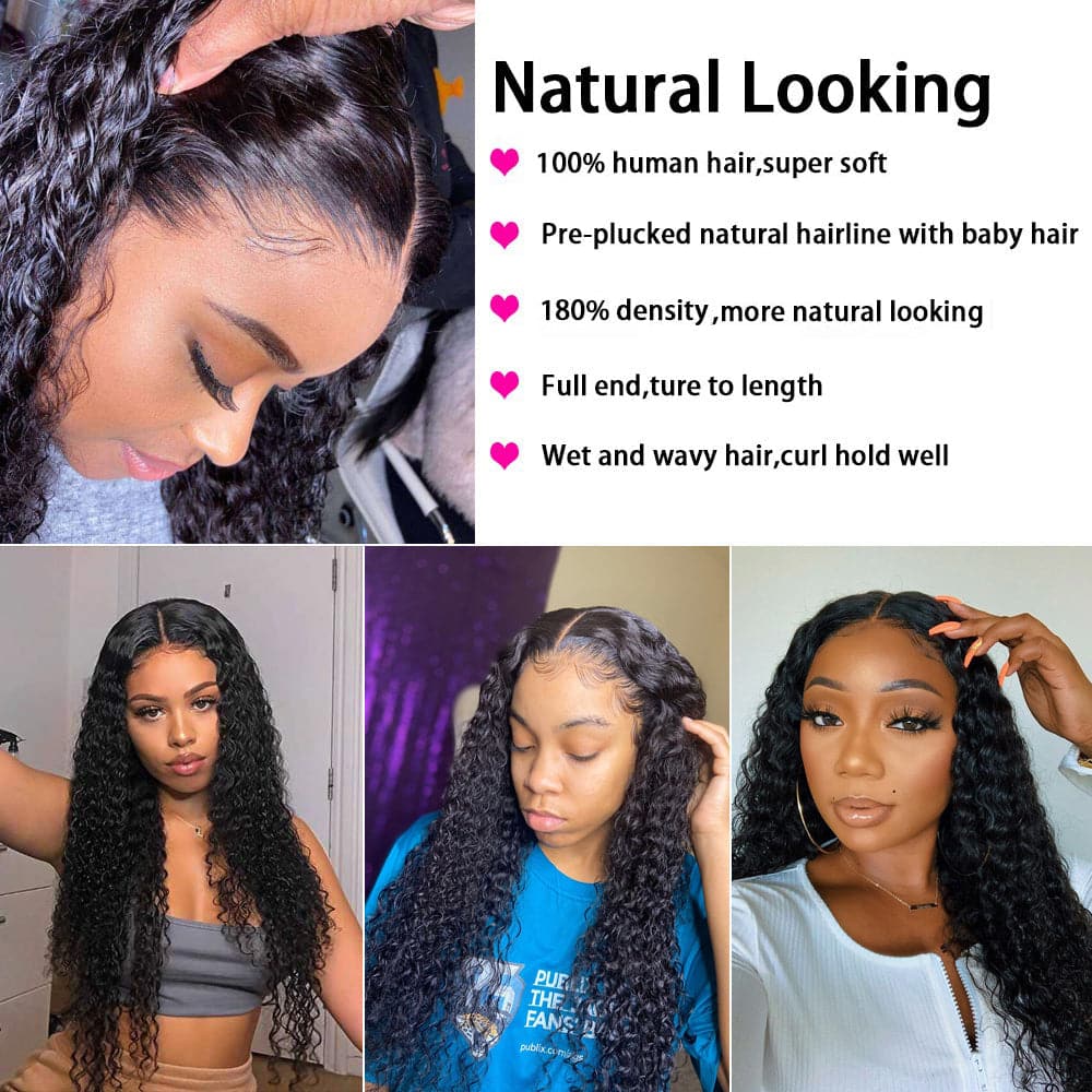 Perruques en cheveux humains ondulés et entièrement en dentelle Sterly 100 % cheveux humains