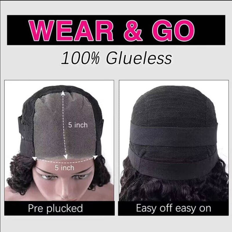 Perruques sans colle Sterly Wear And Go Yaki - Perruques de cheveux humains lisses 5×5/13×6 en dentelle transparente HD