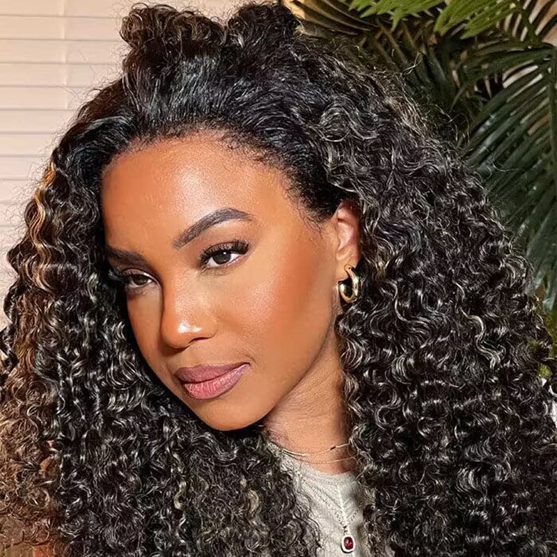 Sterly Hair Honey Blonde Highlight Wig 13x6 5x5 Lace Front Curly Human Hair Wigs