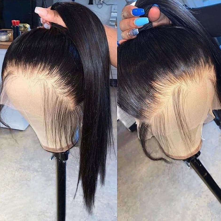 Straight Full Lace Human Hair Wig Sterly 100% Human Hair Wigs 180% Density