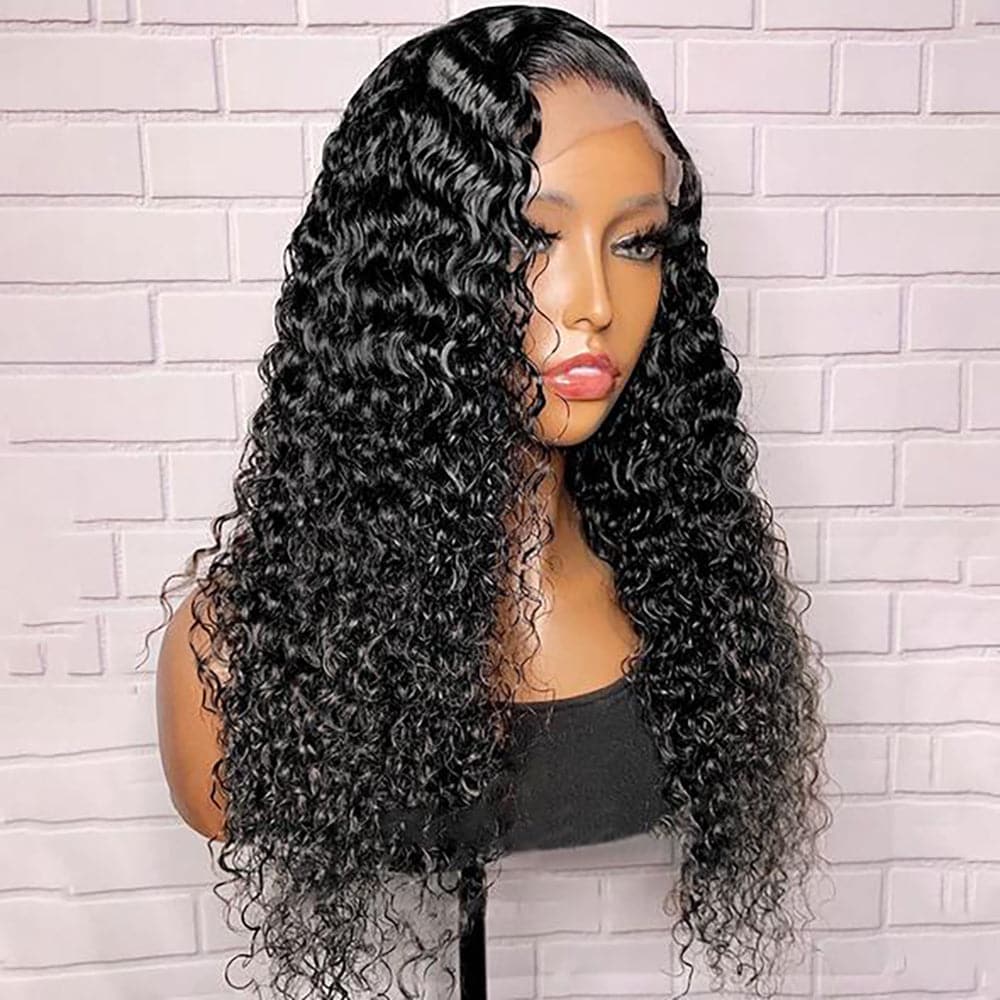 Perruques cheveux longs pour femmes, cheveux humains bouclés, invisibles, densité 180 %, 32 à 40 pouces